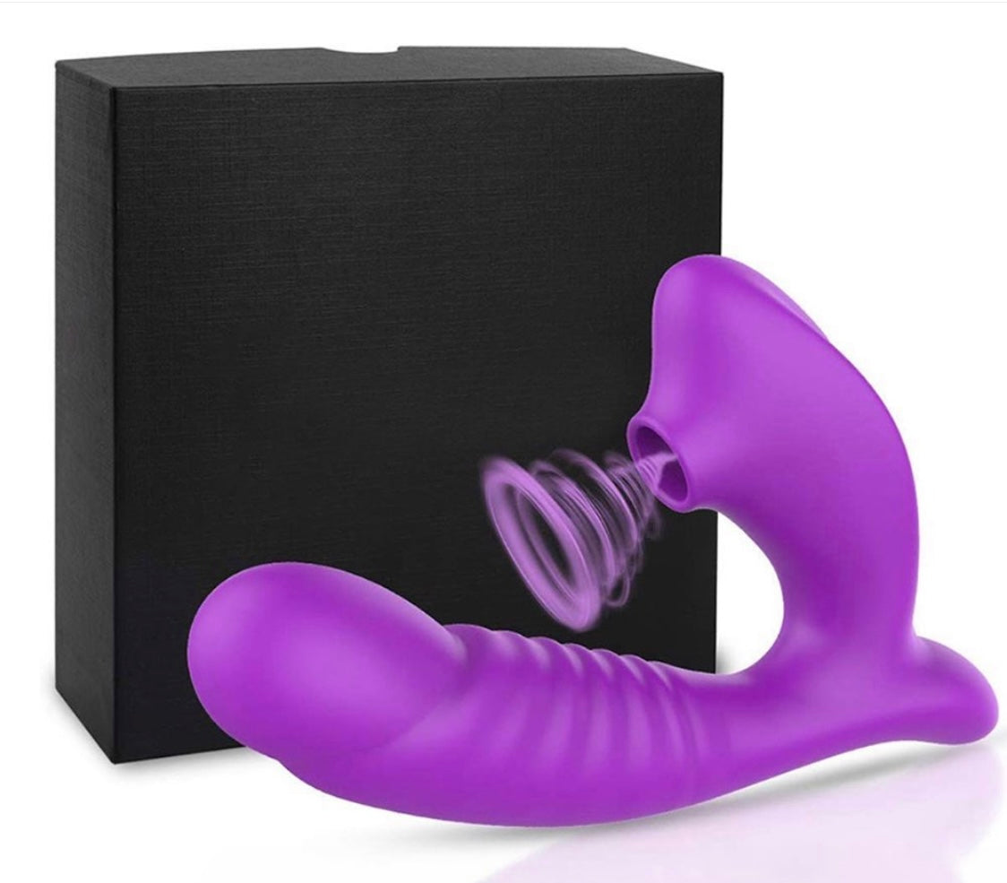 Silicone Clitoral G Spot Nipple Sucking Dildo